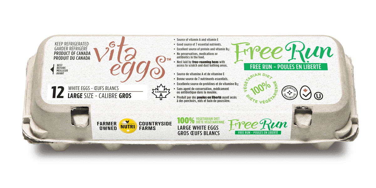 Œufs Vita - Oeufs Omega 3 de poules élevées en liberté, grande taille